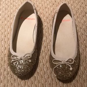 Crew Cuts Gold Glitter Ballet Flats